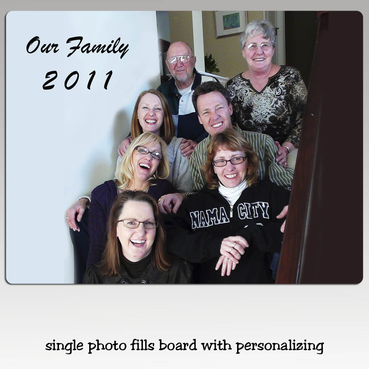 Custom Cutting Board - image fills board with personalizing.