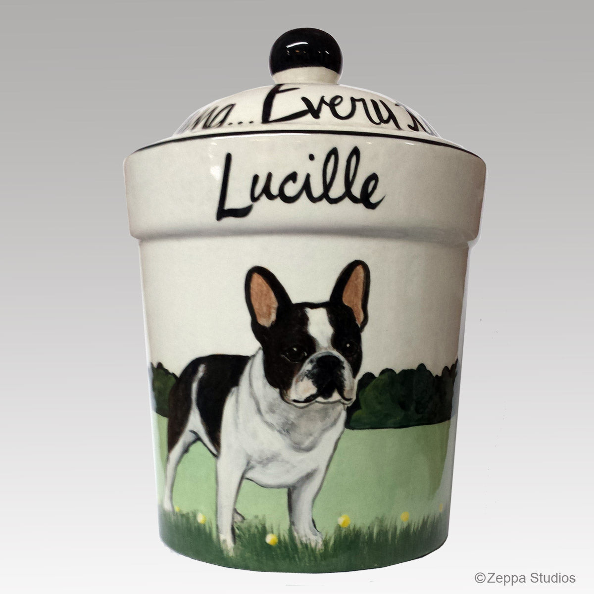 Hand Painted Custom Treat Jar, French Bulldog