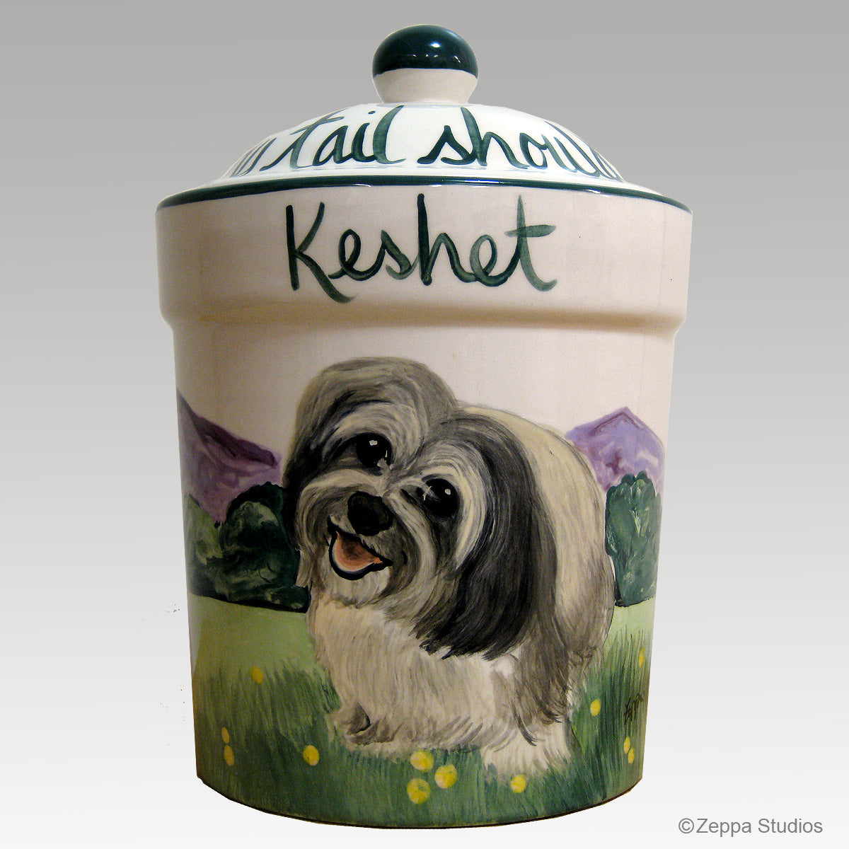 Custom Hand Painted Treat Jar, Keshet, by Zeppa Studios