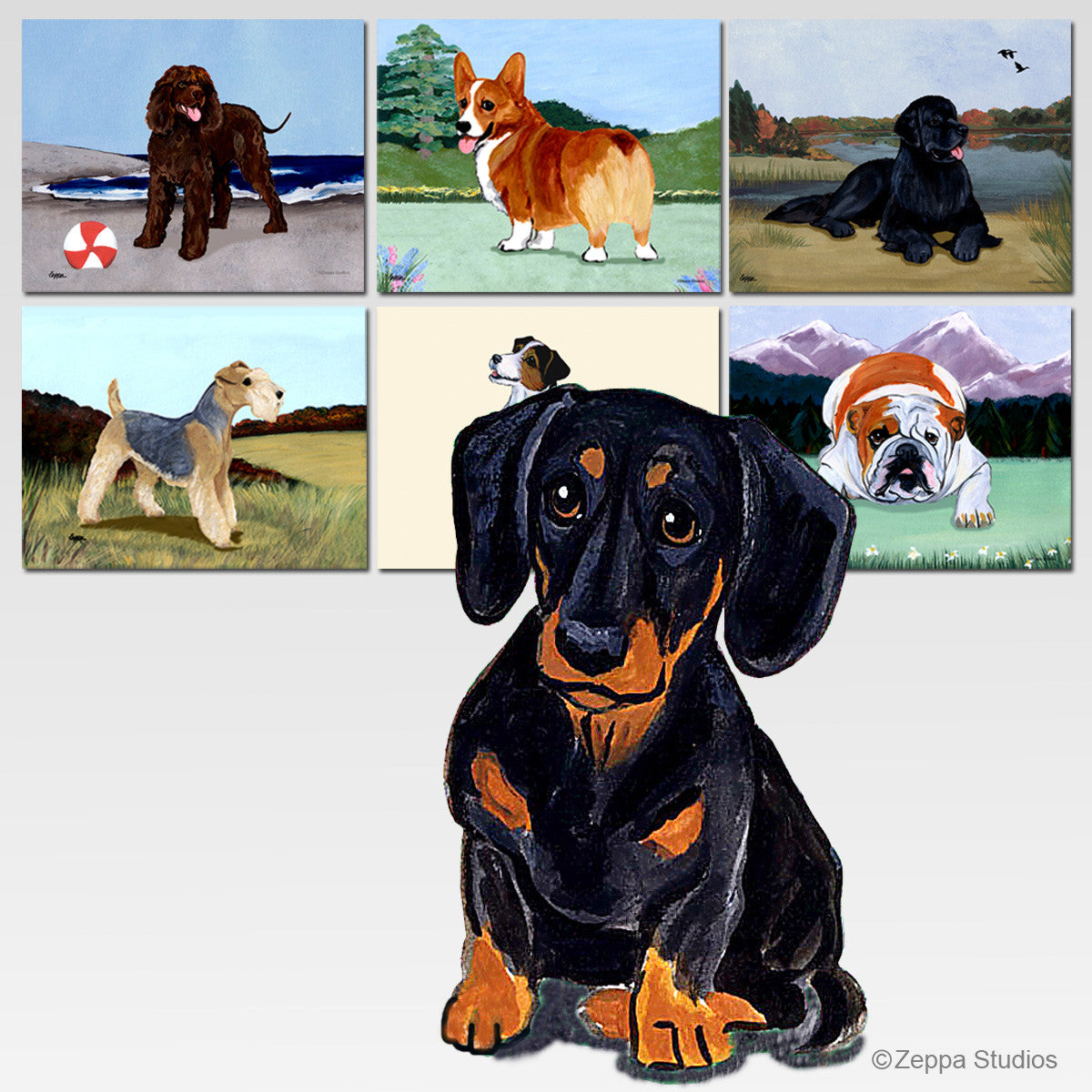 Black N Tan Dachshund Scenic Mouse Pad