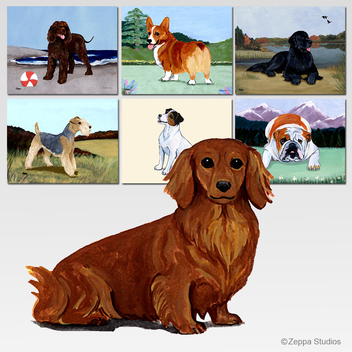 Red Longhaired Dachshund Cutting Board