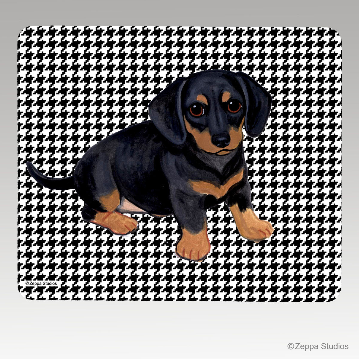Dachshund Pup Houndstooth Mouse Pad