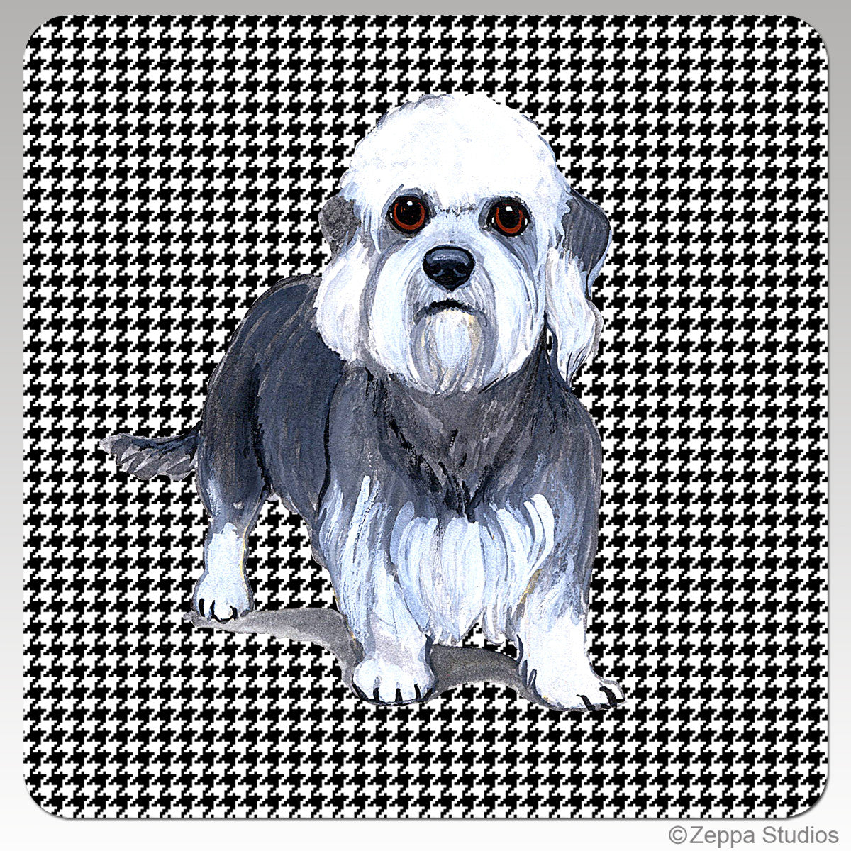 Dandi Dinmont Terrier Houndzstooth Coasters