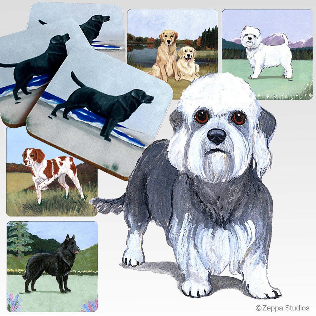 Dandi Dinmont Terrier Scenic Coasters