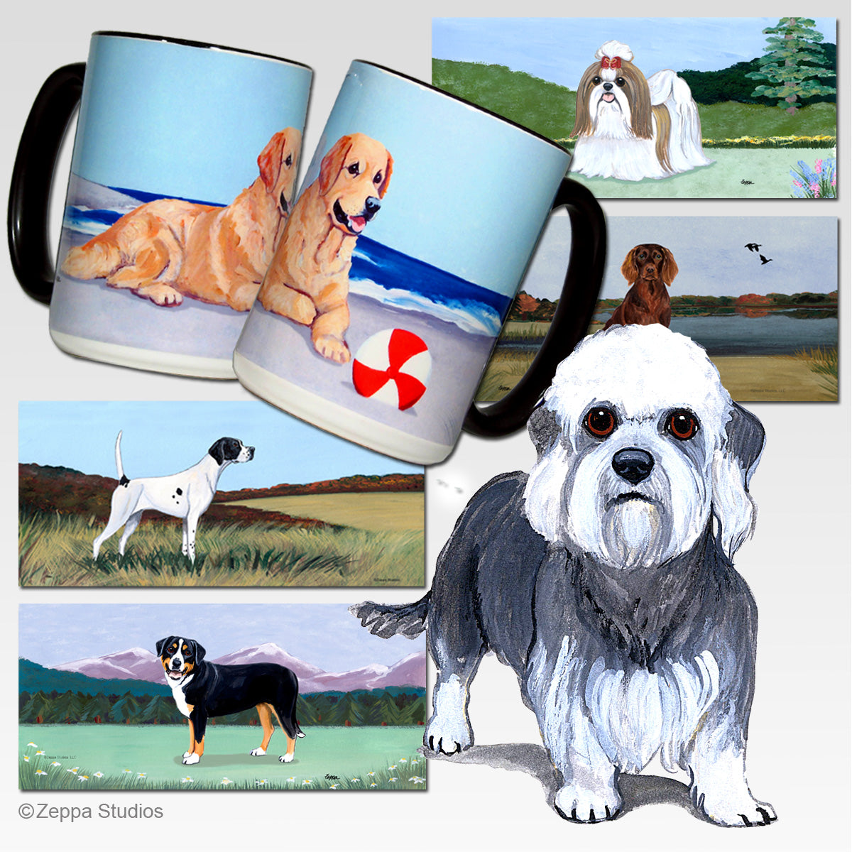 Dandi Dinmont Terrier Scenic Mug