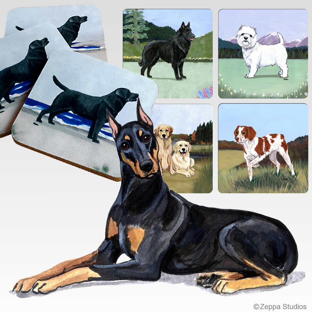 Doberman Scenic Coasters