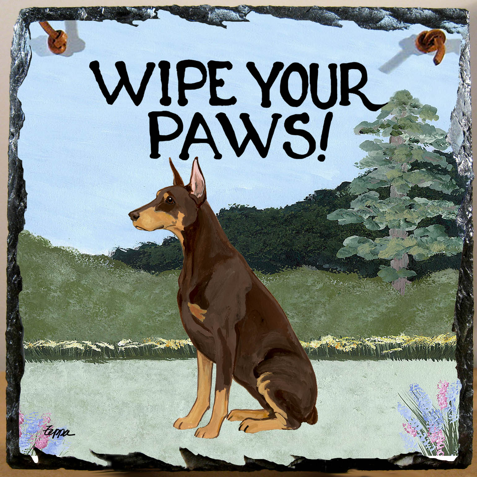 Doberman Pinscher Slate Signs