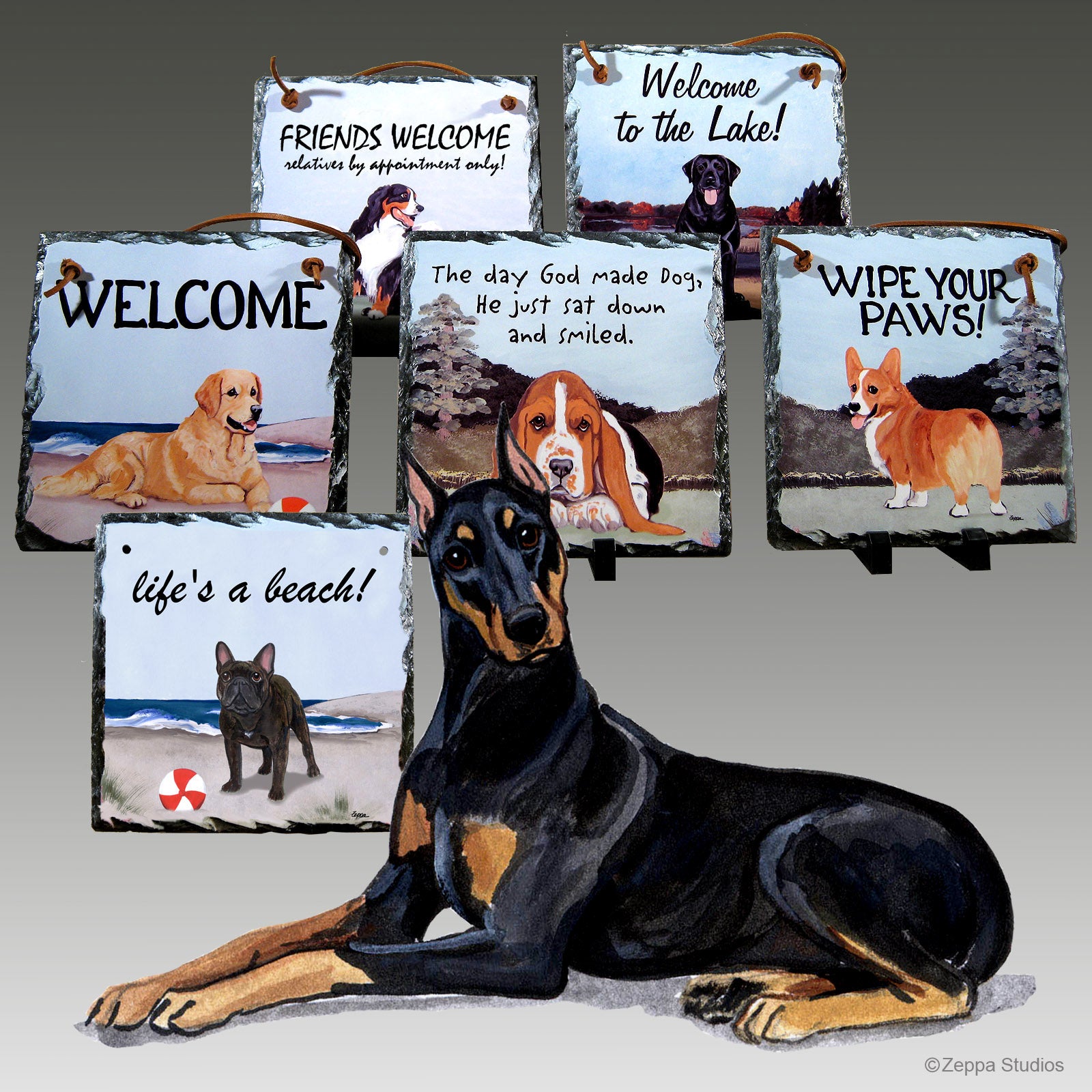 Doberman Pinscher Slate Signs