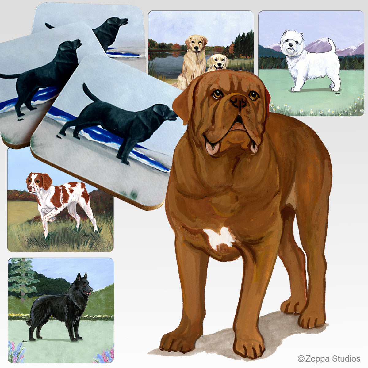 Dogue de Bordeaux Scenic Coasters