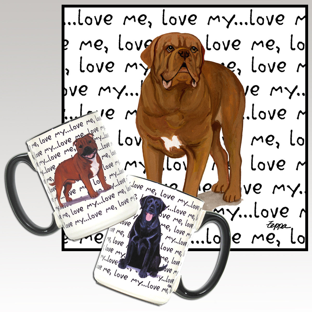 Dogue de Bordeaux Love Me Mugs