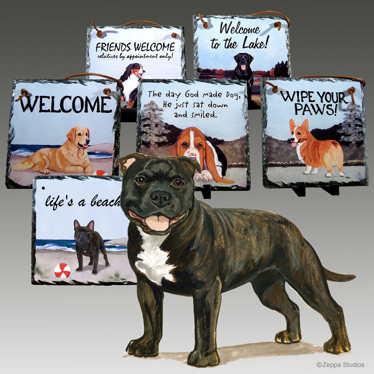 English Staffordshire Terrier Slate Signs
