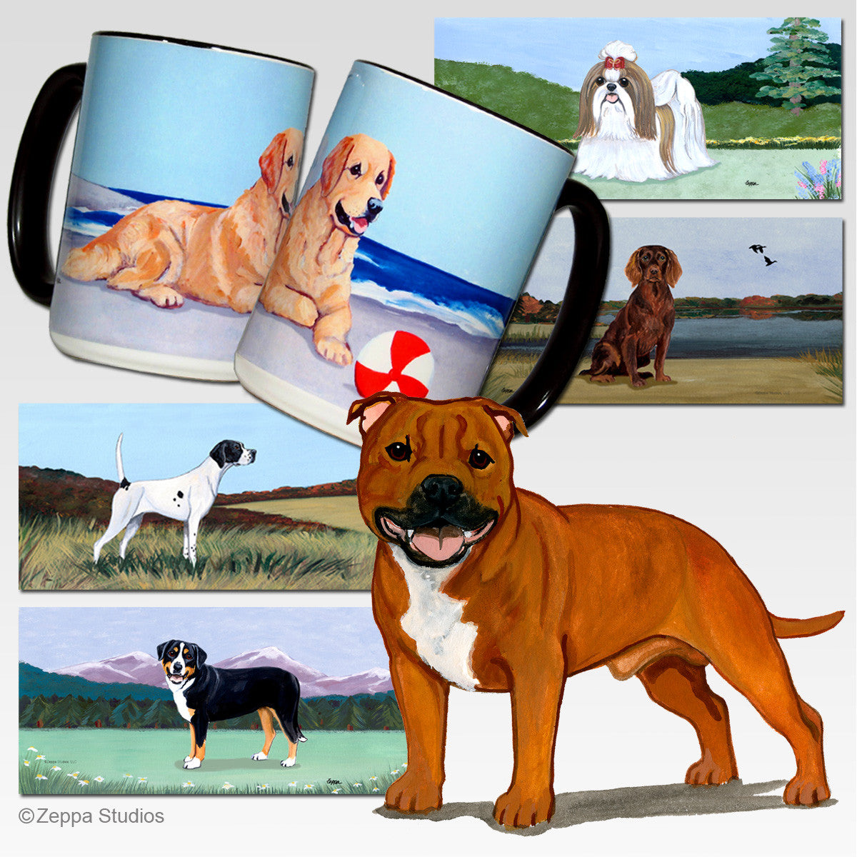 English Staffordshire Terrier Scenic Mug