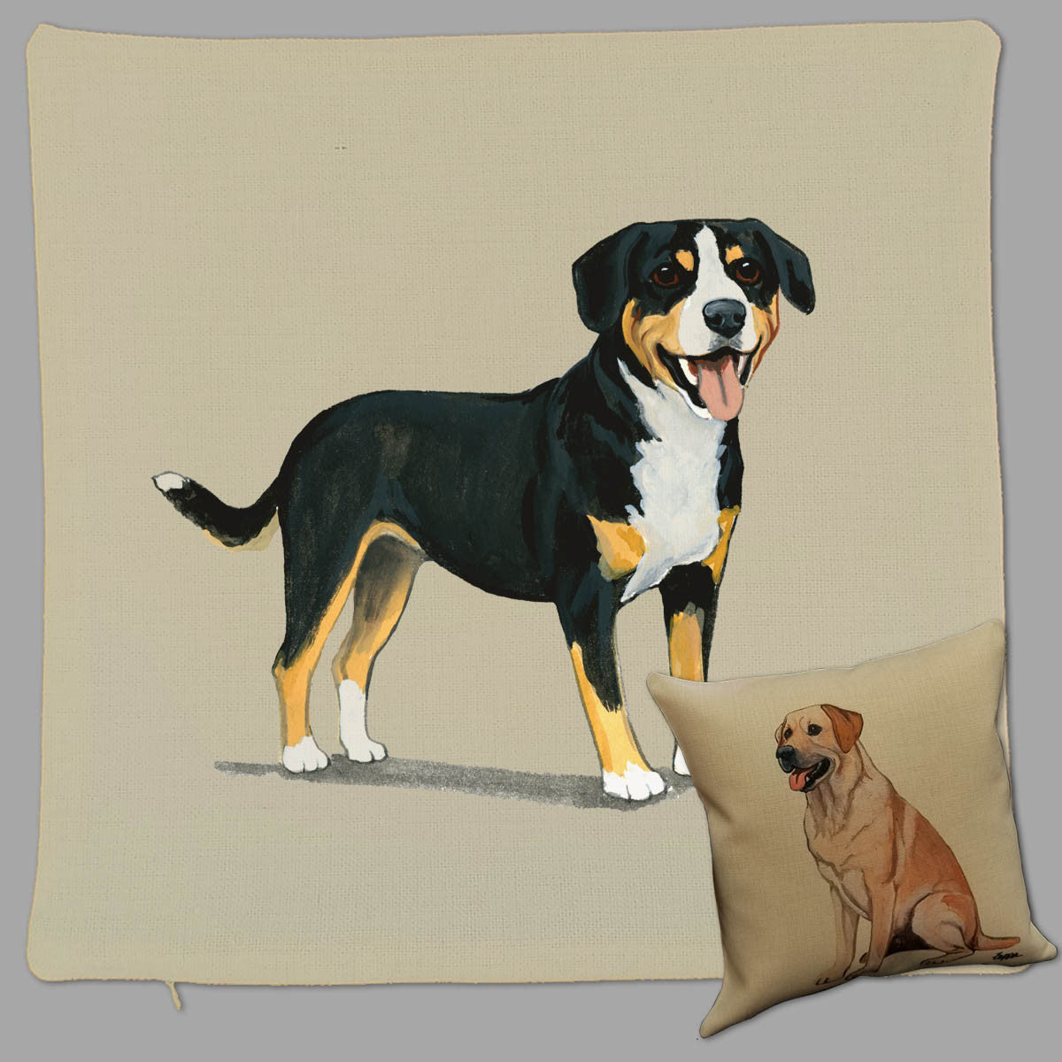 Zeppa Studios' Entelbucher Mountain Dog Throw Pillow