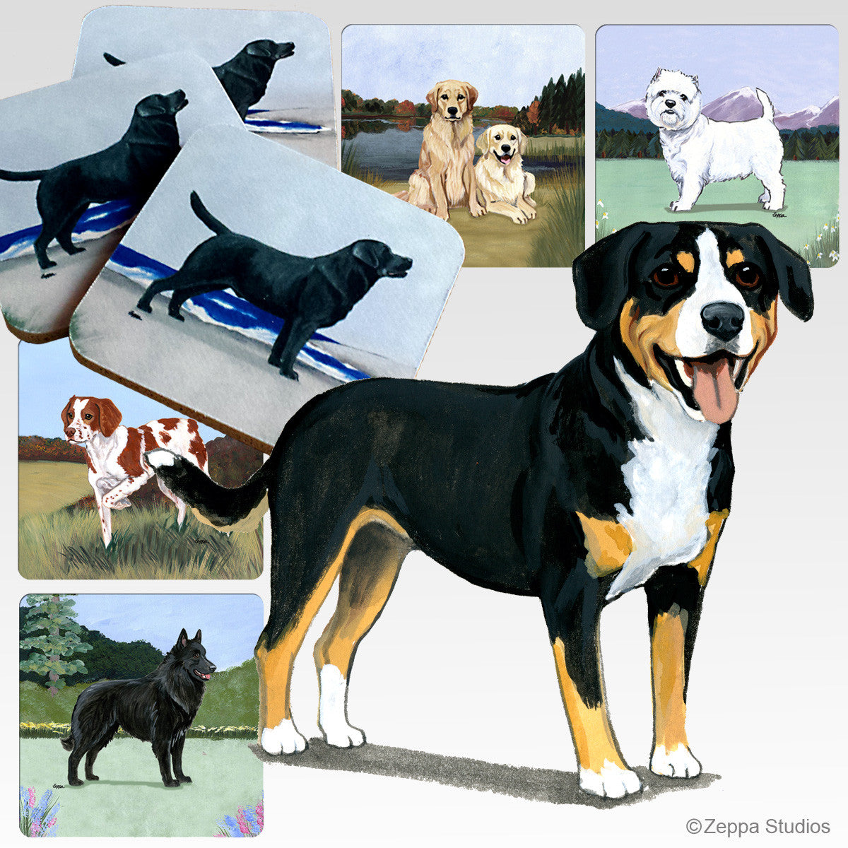 Entelbucher Mountain Dog Scenic Coasters