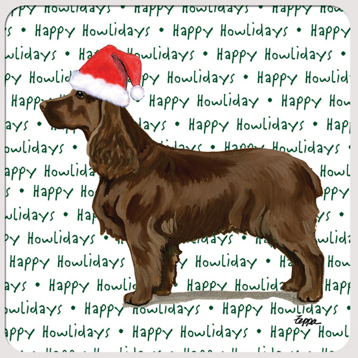 Field Spaniel Christmas Coasters