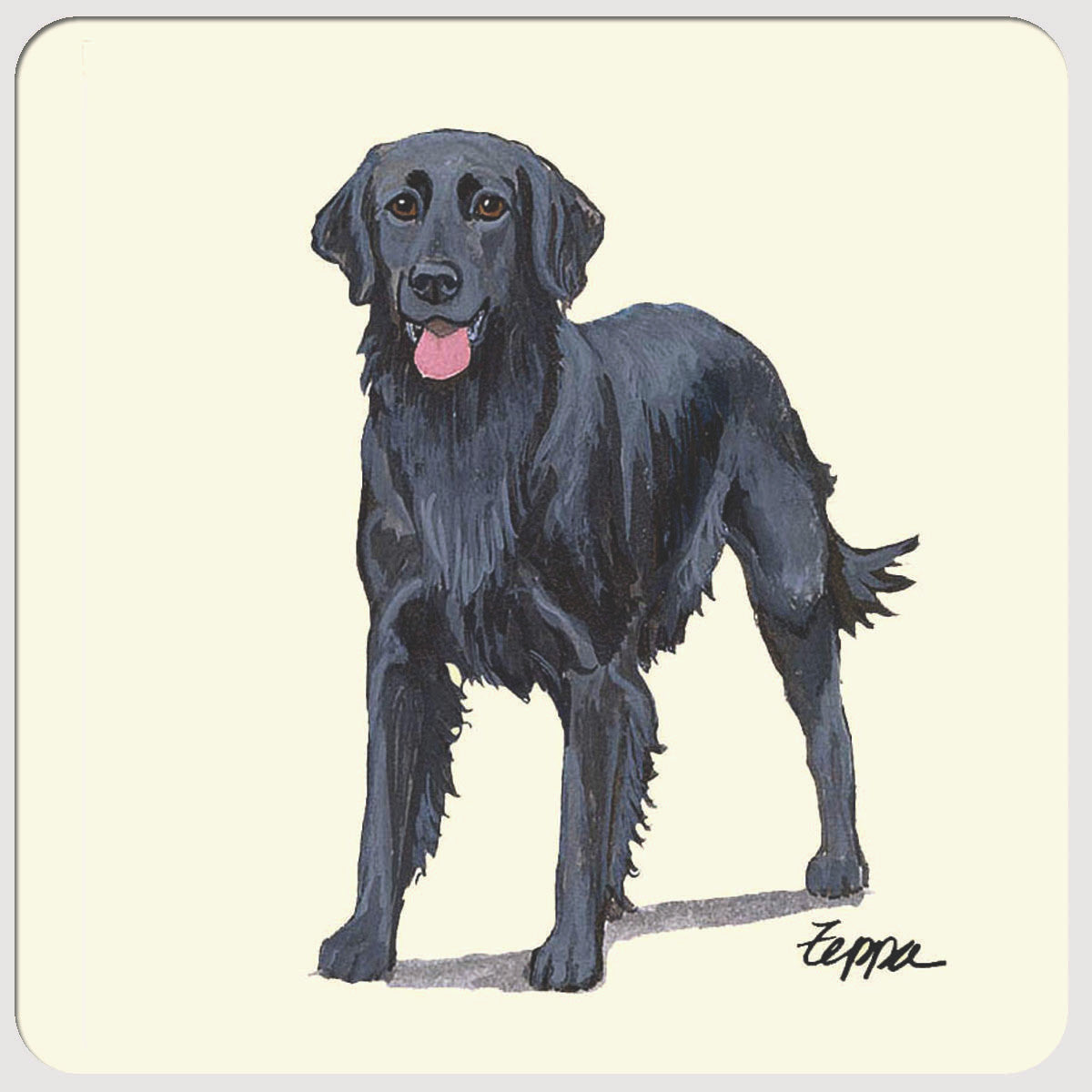 Flat Coated Retriever Beverage Coasters