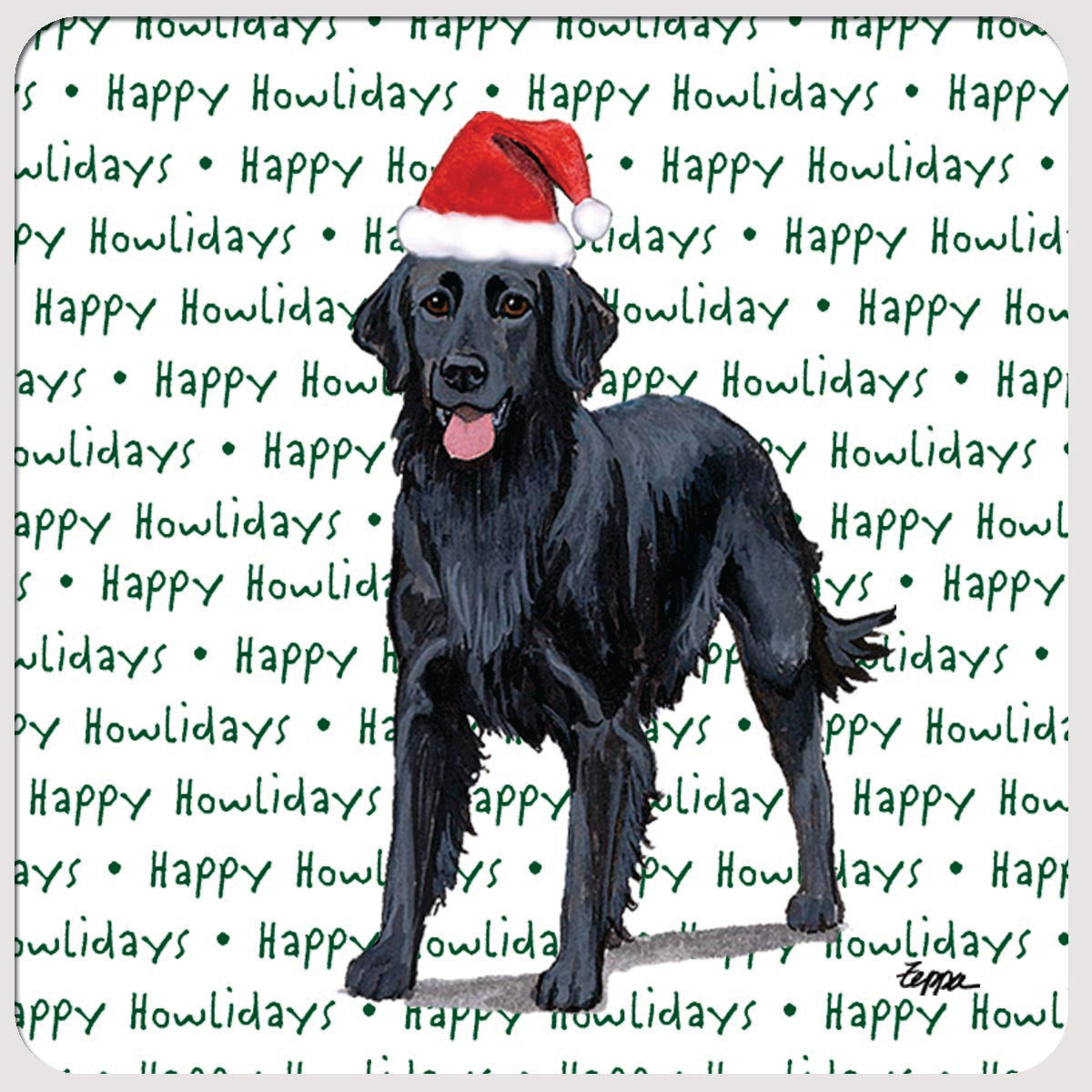 Flat Coated Retriever Christmas Coasters