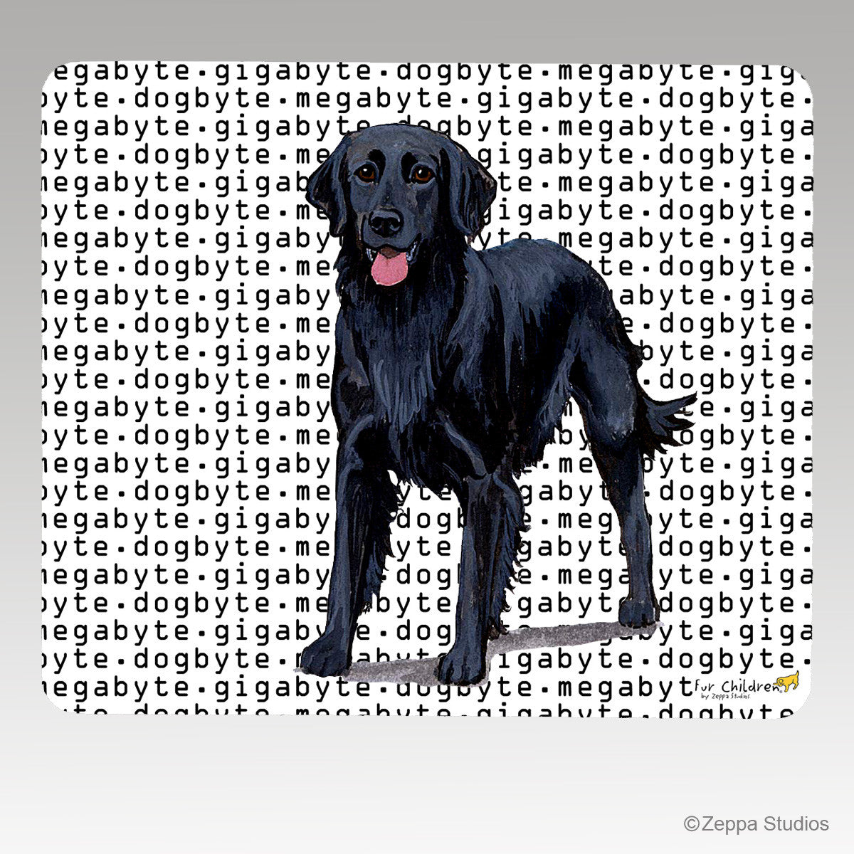 Flat Coated Retriever Megabyte Mouse Pad