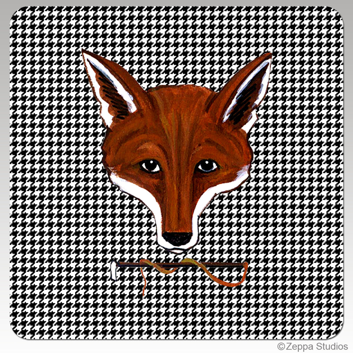 Fox Mask Houndzstooth Coasters