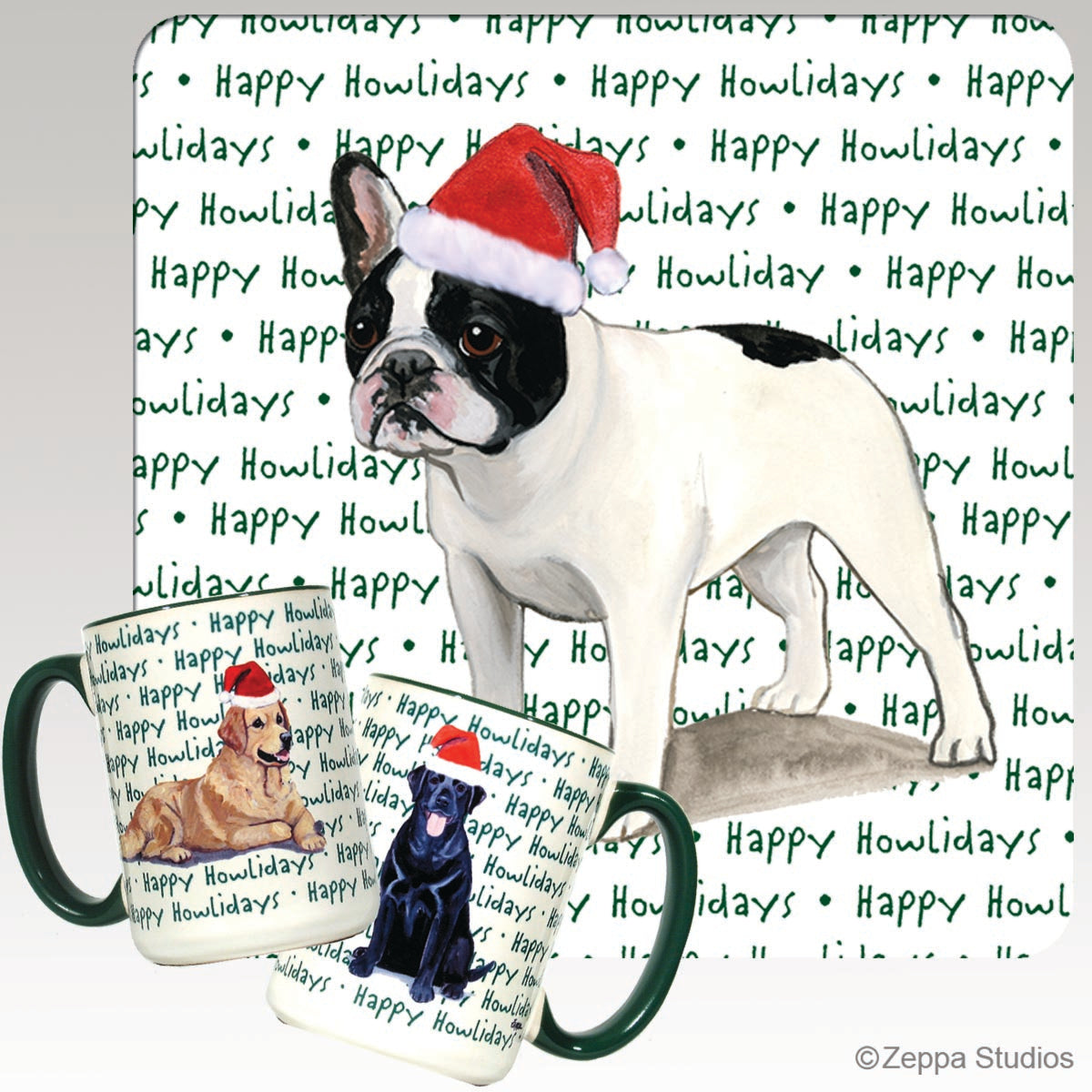 French Bulldog Christmas Mugs
