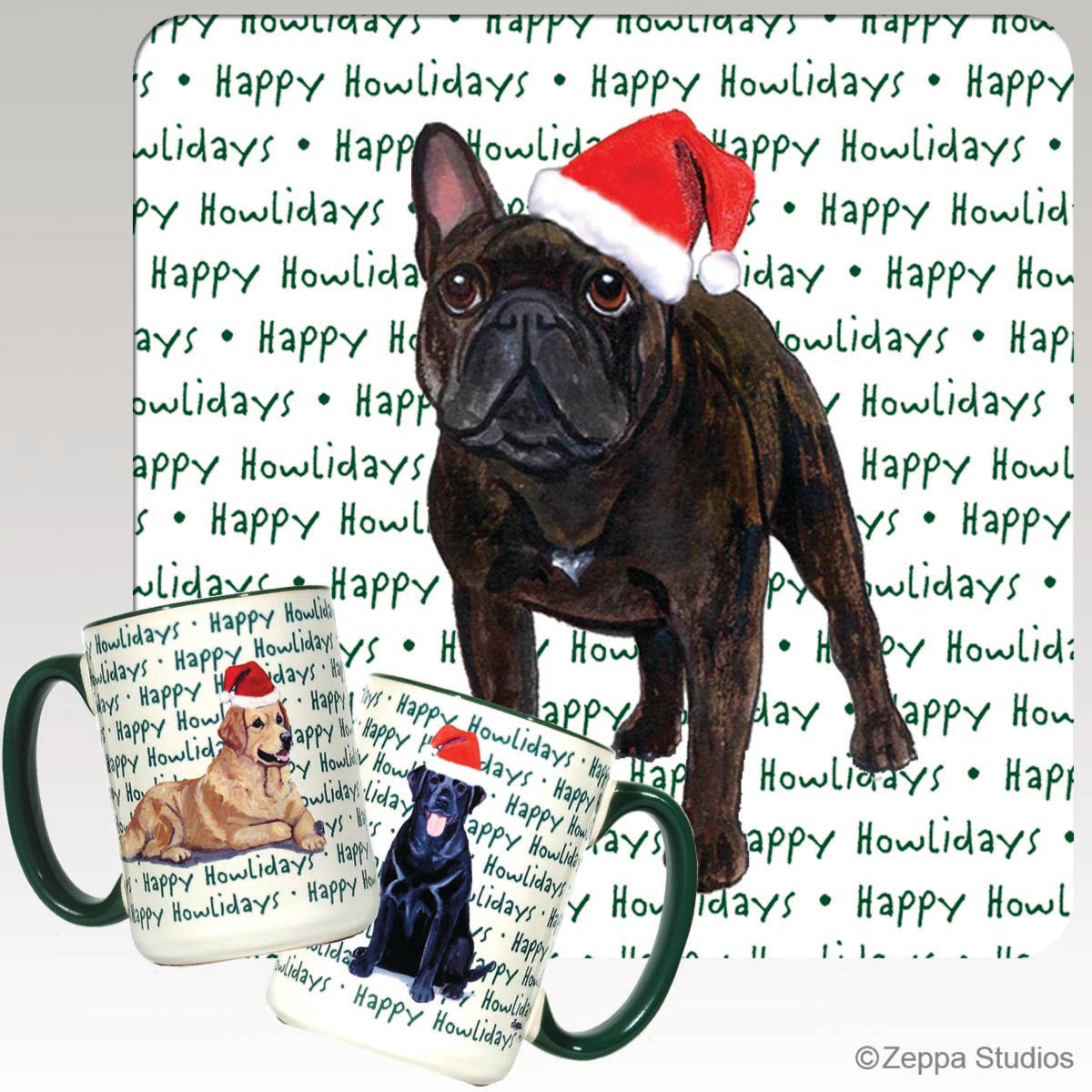 French Bulldog Christmas Mugs