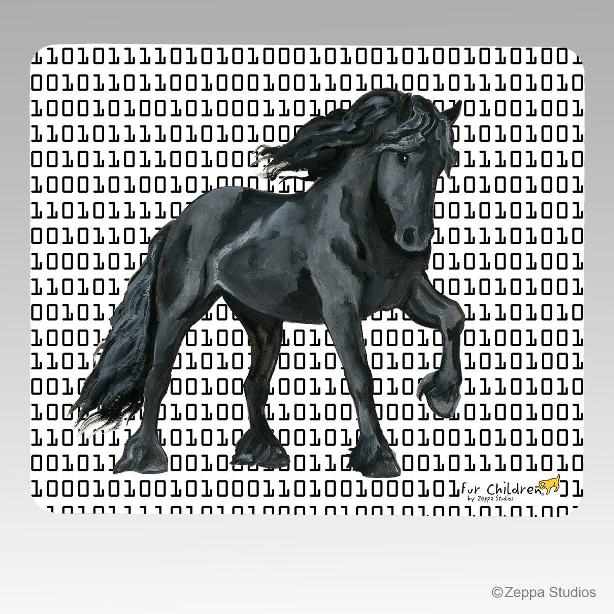 Friesian Horse Megabyte Mouse Pads
