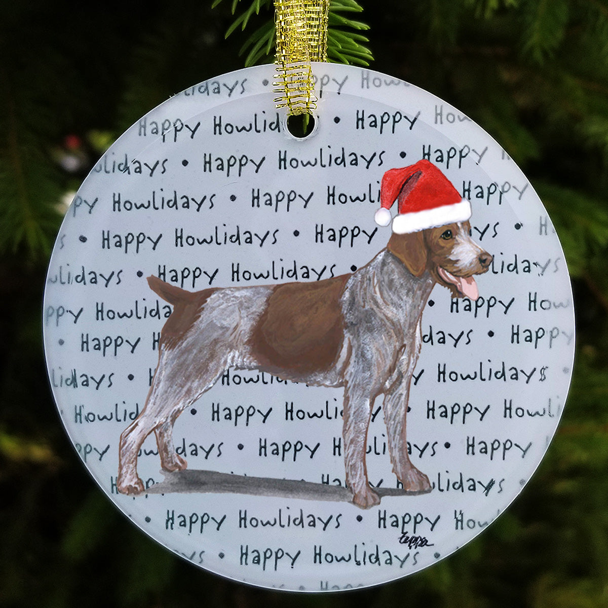 German Wirehaired Pointer Christmas Ornament