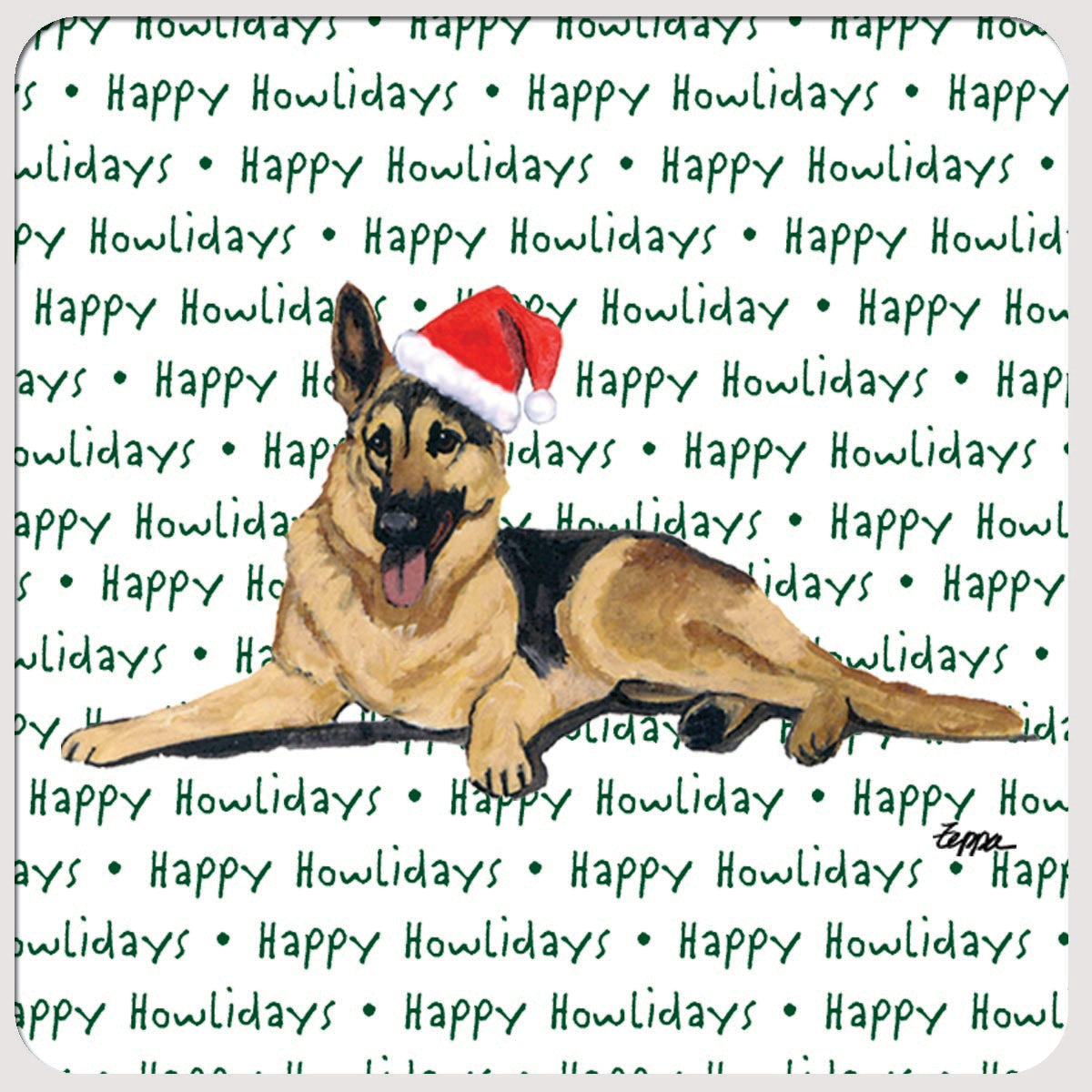 German Shepherd Christmas Coasters