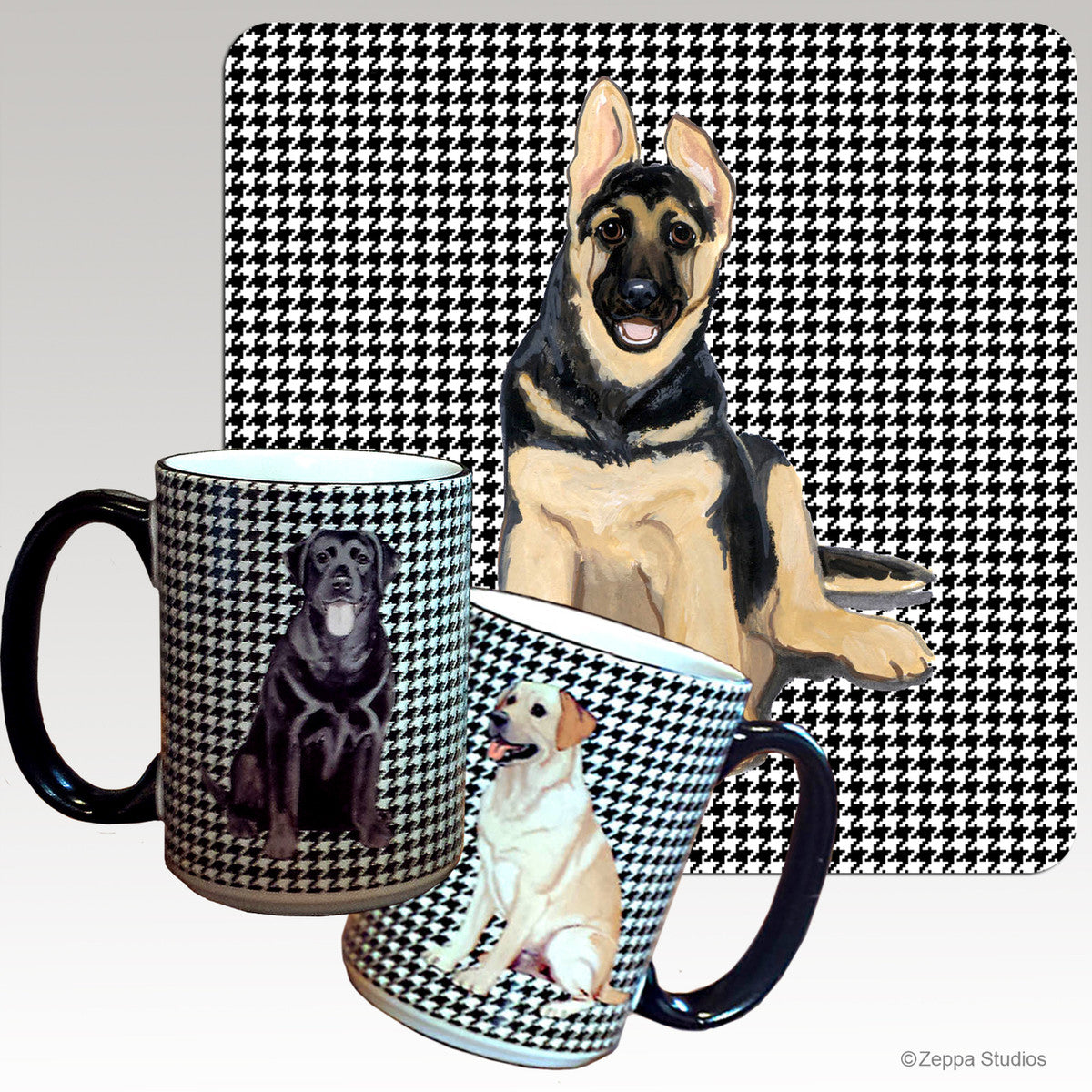 German Shepherd Puppy Houndzstooth Mug
