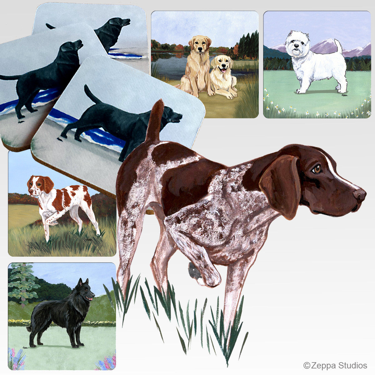 German Shorthair Pointer Scenic Coasters