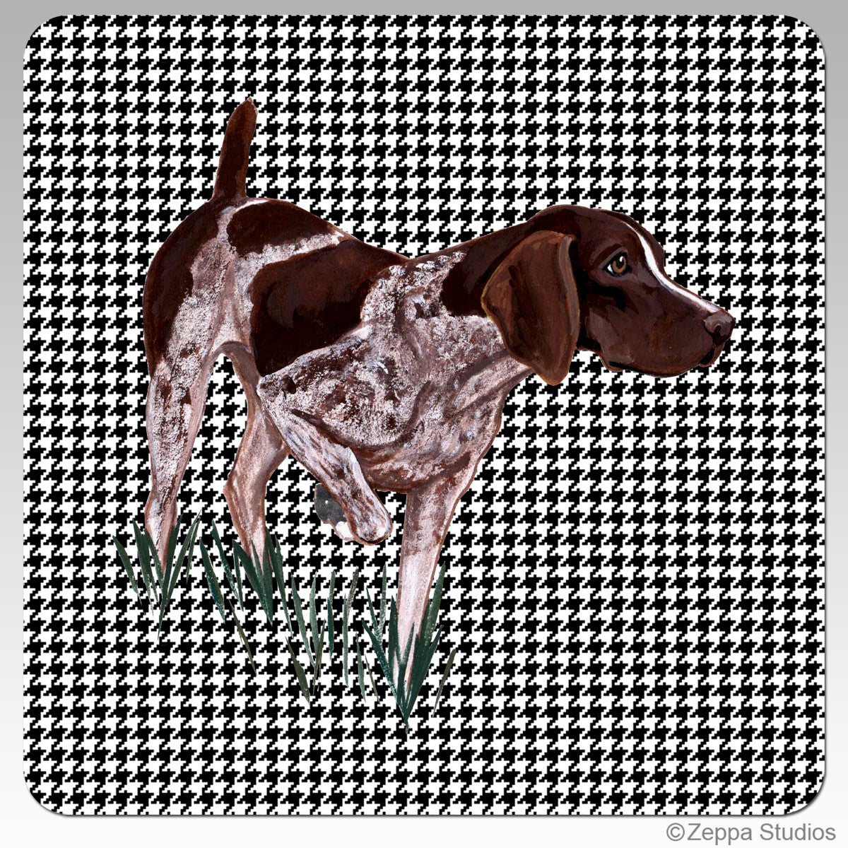 German Shorthair Pointer Houndzstooth Coasters