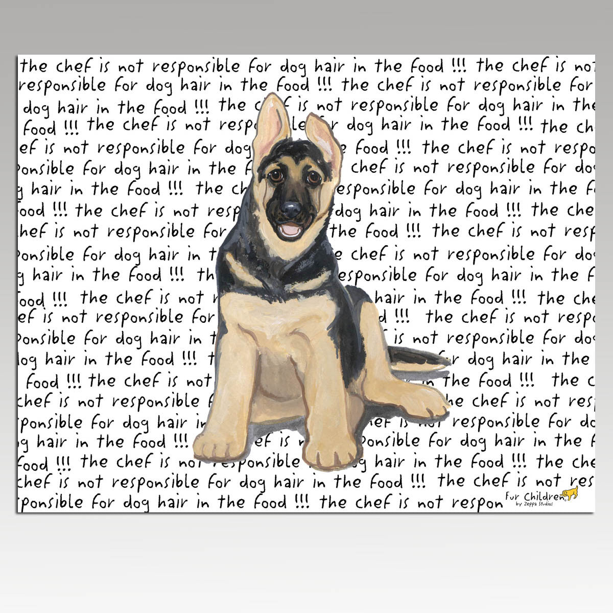 German Shepherd Puppy Message Cutting Board - Rectangular