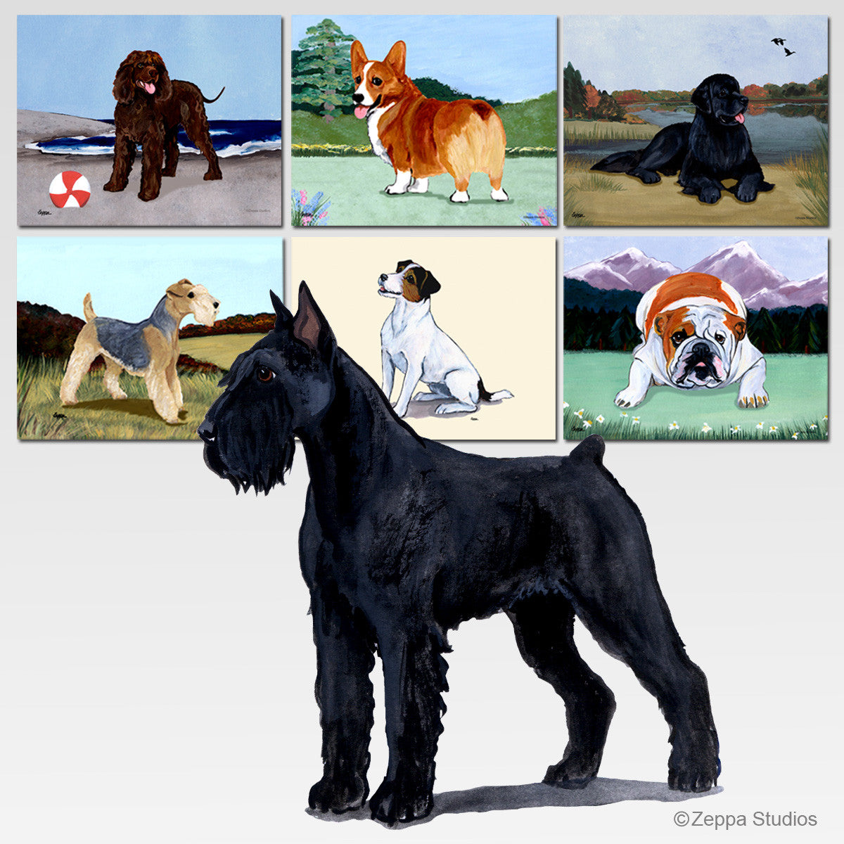 Giant Schnauzer Scenic Cutting Board - Rectangular