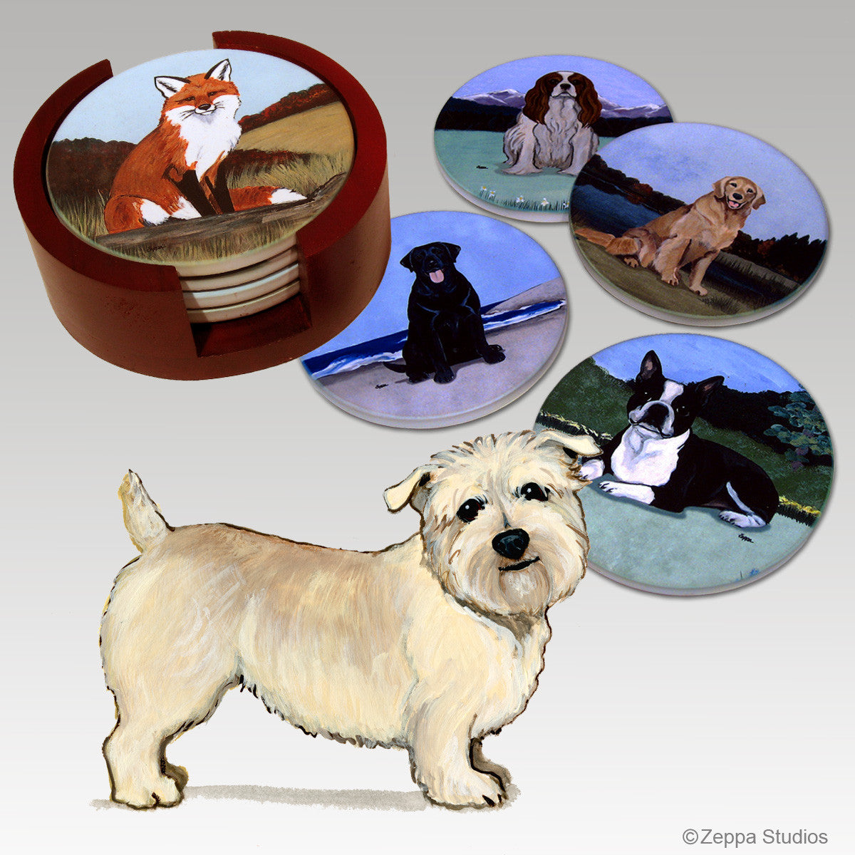 Glen of Imaal Terrier Bisque Coaster Set