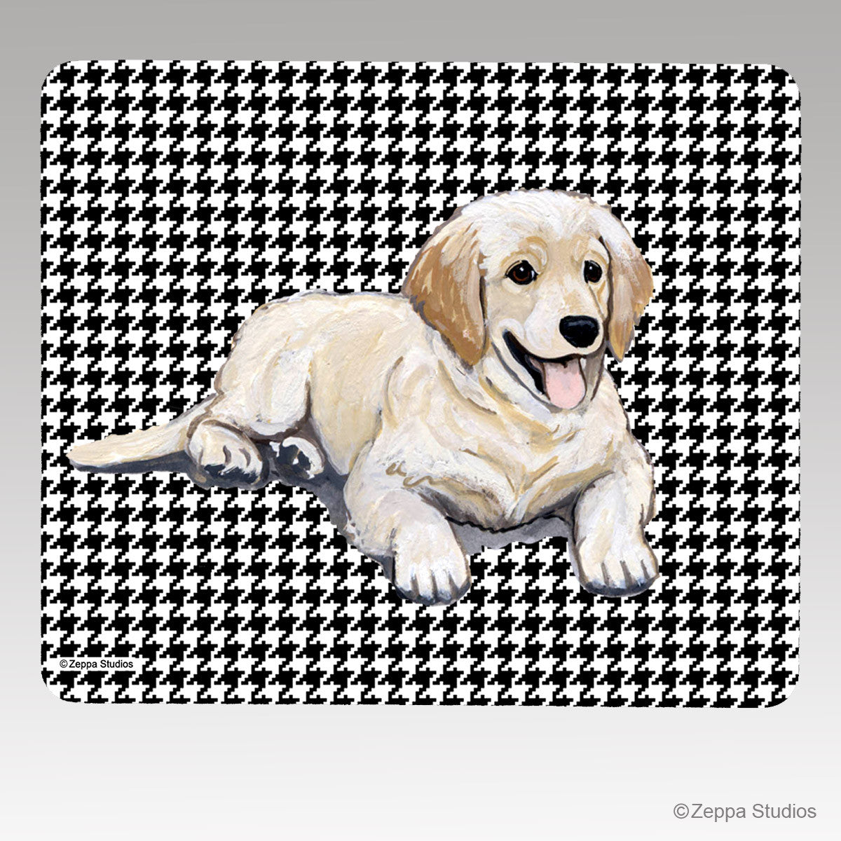 Golden Pup Houndstooth Mouse Pads
