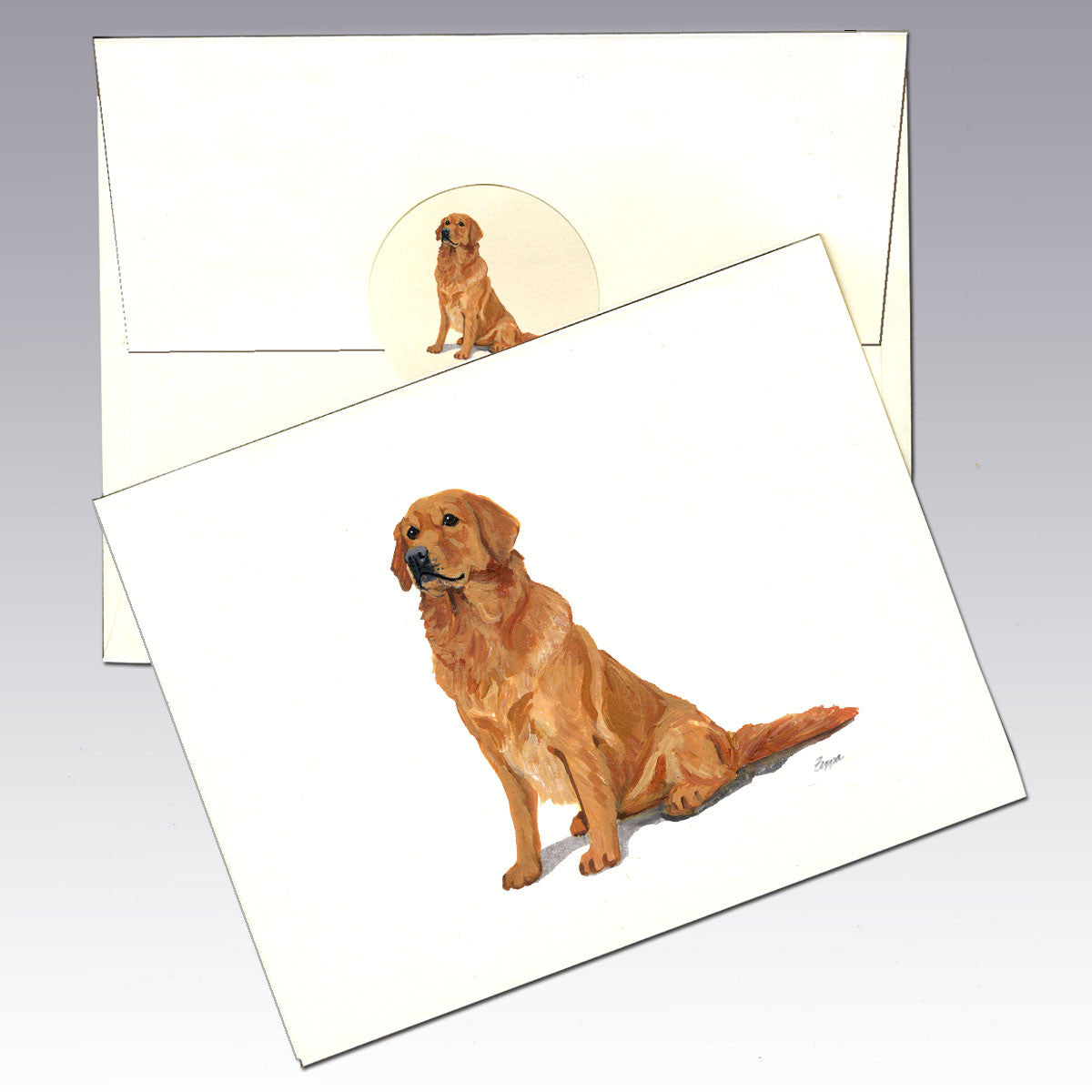 Golden Retriever, Sitting Note Cards