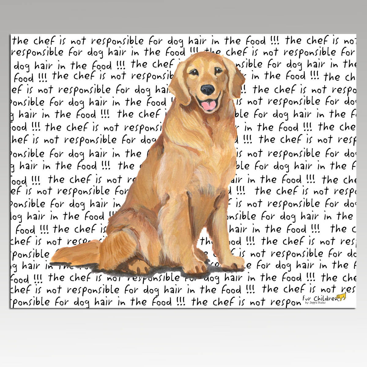 Smiling Golden Retriever Message Cutting Board