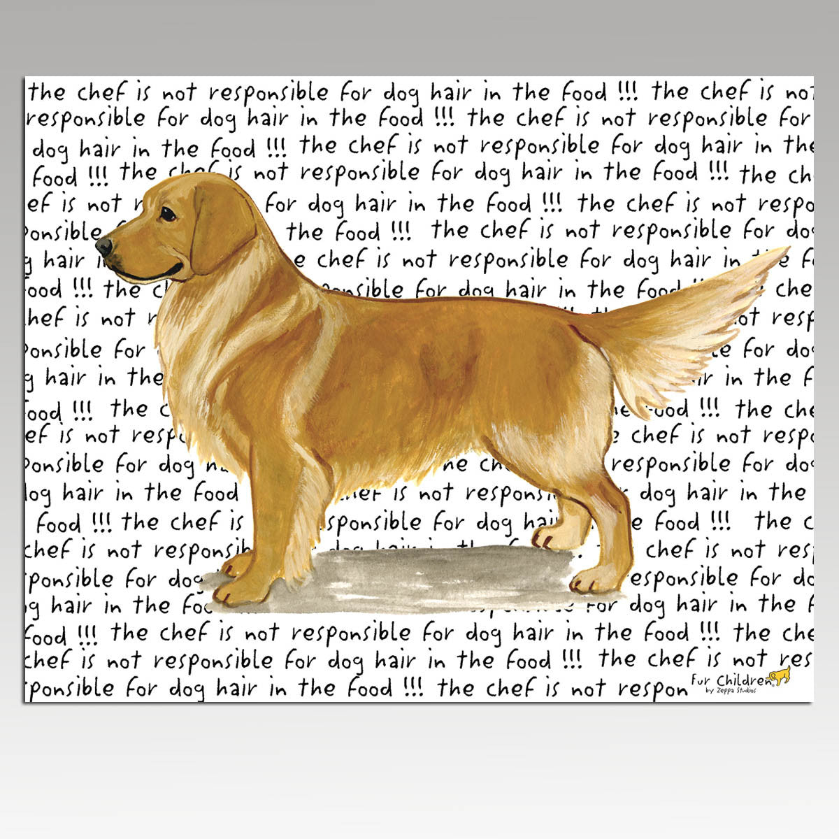 Standing Golden Retriever Message Cutting Board
