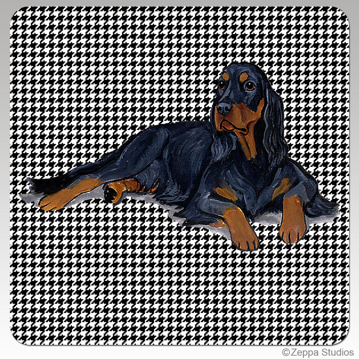 Gordon Setter Houndzstooth Coasters