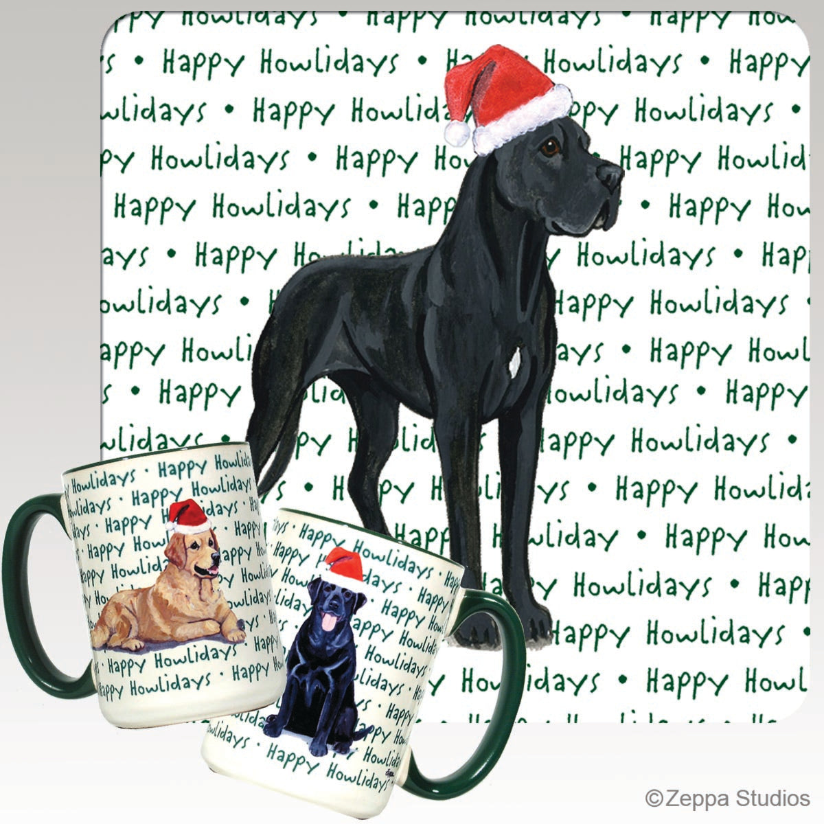 Great Dane Christmas Mugs