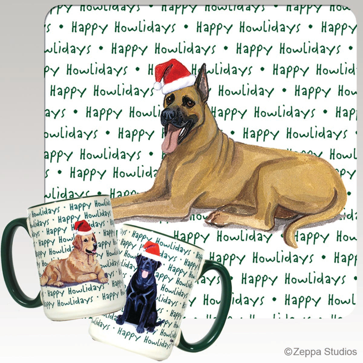 Great Dane Christmas Mugs