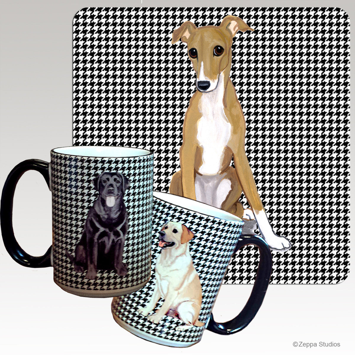 Greyhound Puppy Houndzstooth Mug