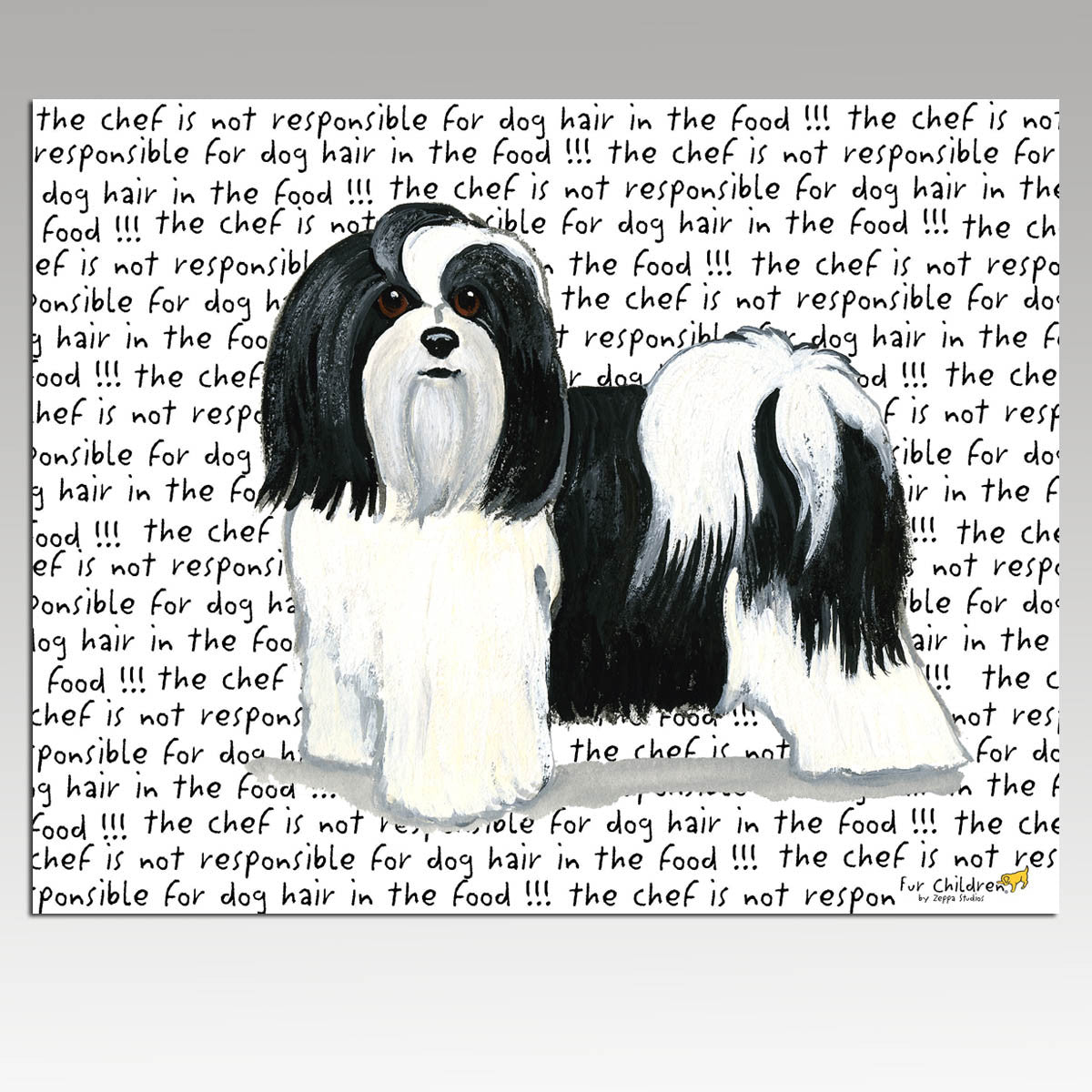 Black & White Havanese Message Cutting Board