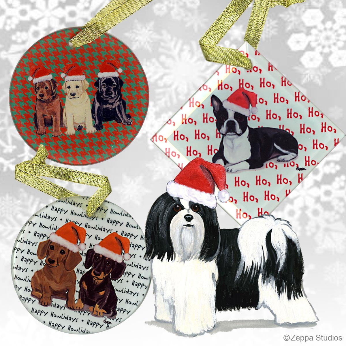 Black & White Havanese Christmas Ornaments