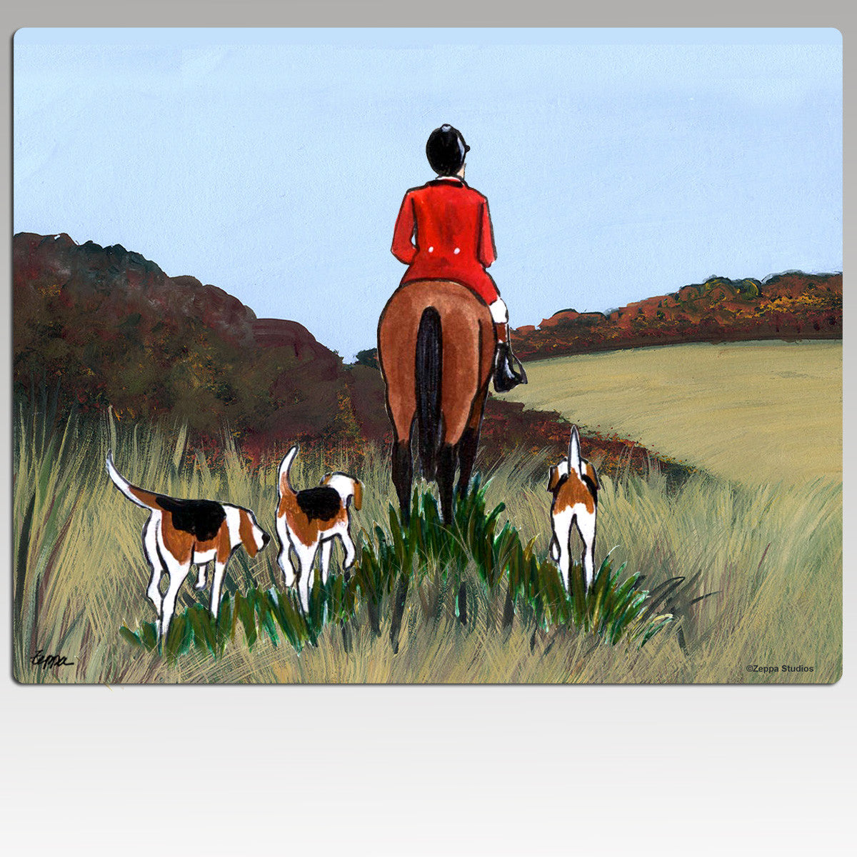 Fox Hunt Scenic Cutting Board