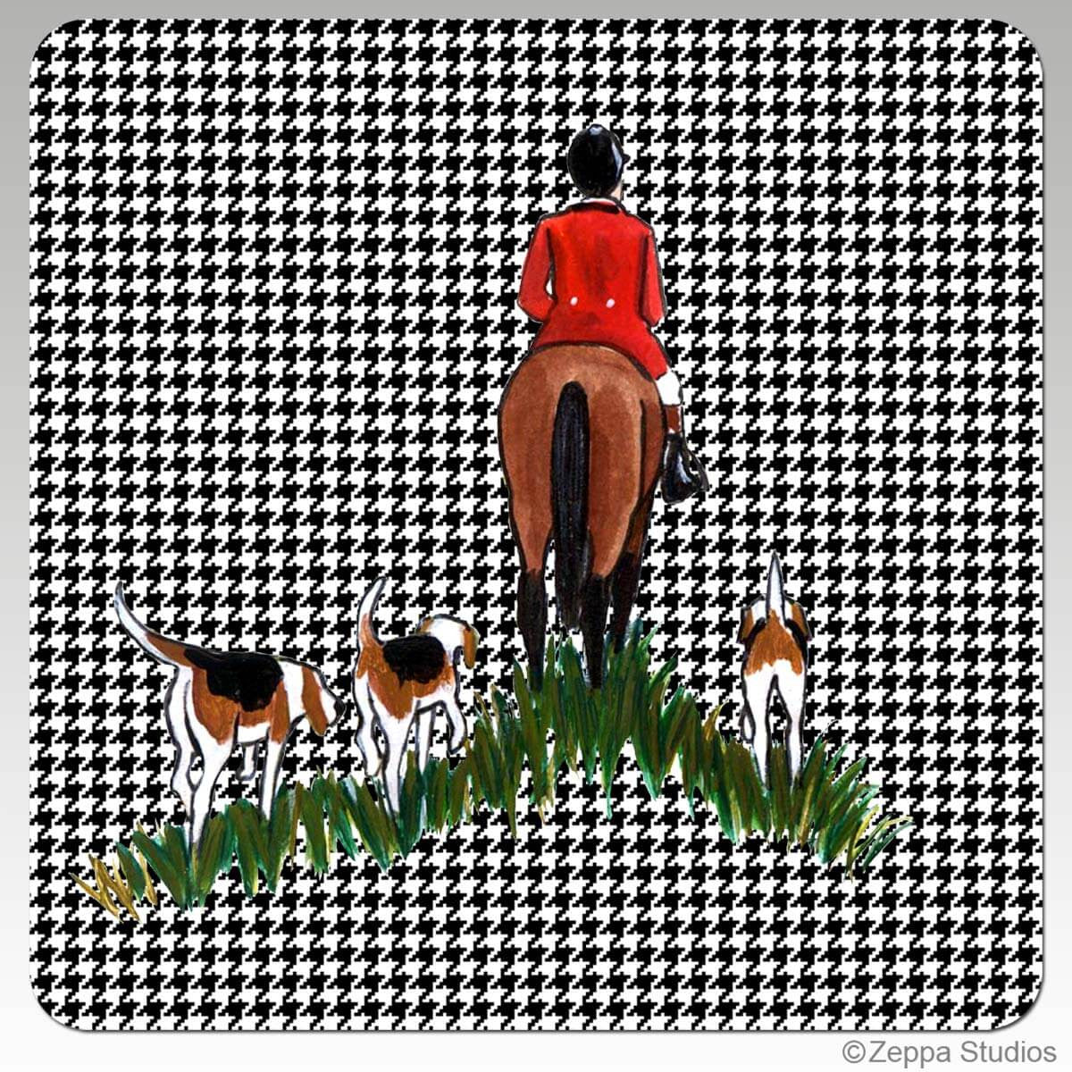 Fox Hunt Houndzstooth Coasters