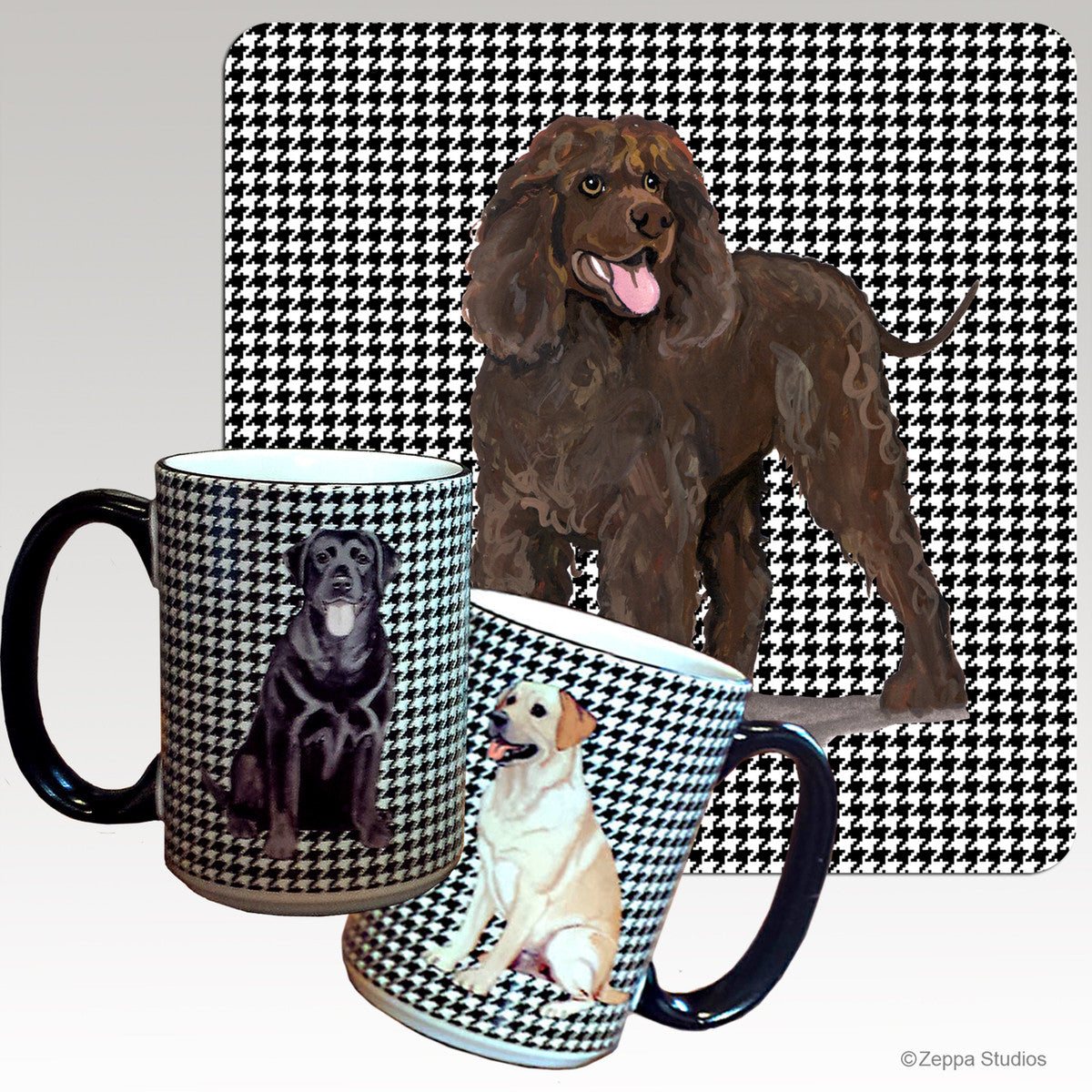 Irish Water Spaniel Houndzstooth Mug