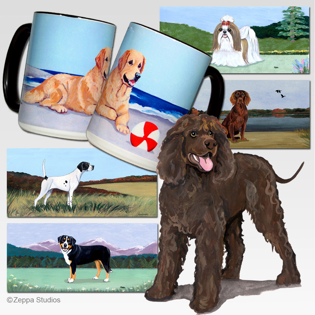 Irish Water Spaniel Scenic Mug