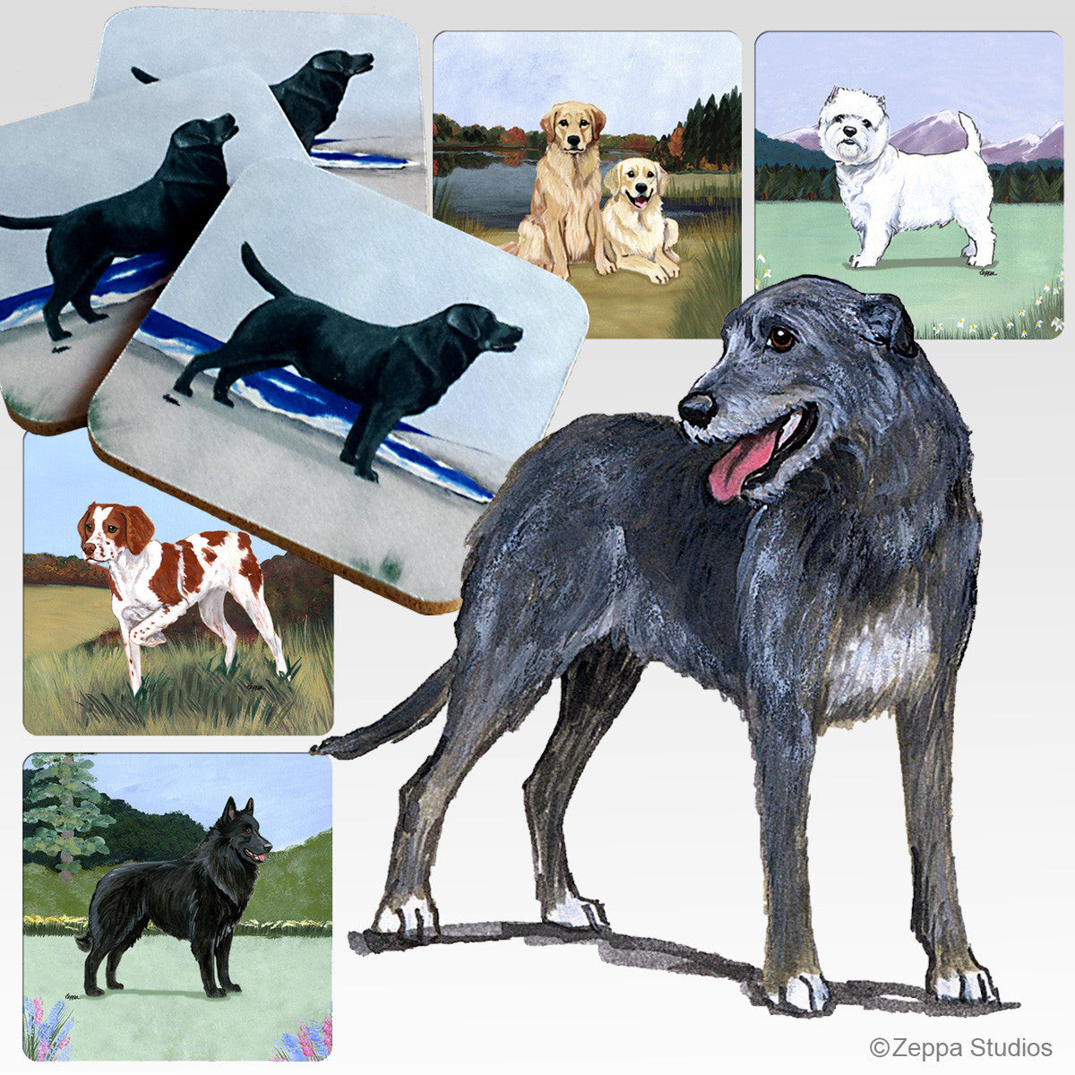 Irish Wolfhound Scenic Coasters