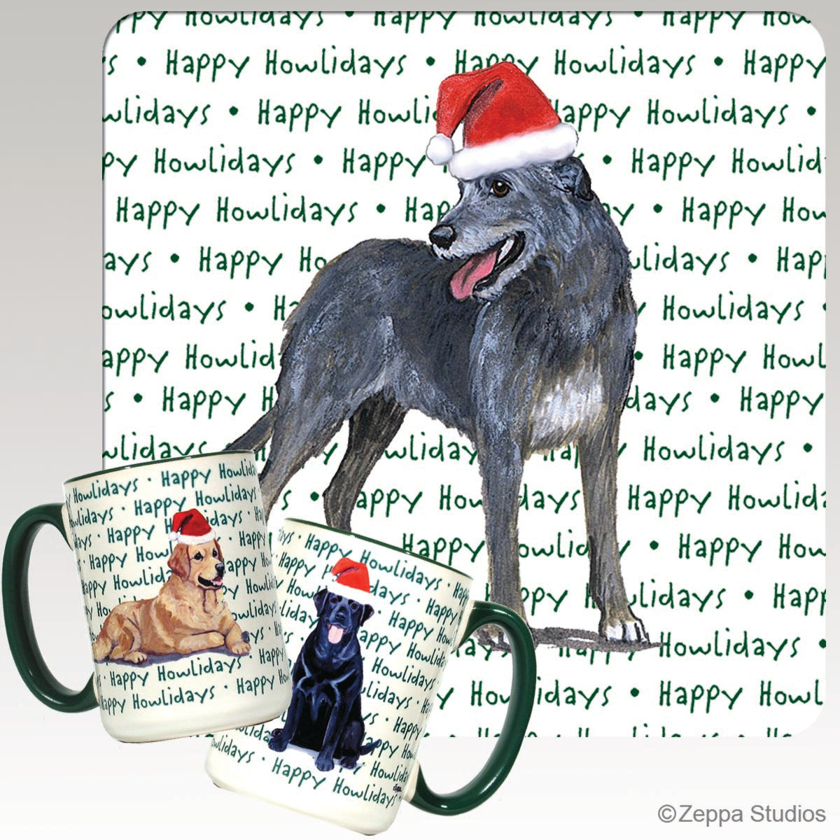 Irish Wolfhound Christmas Mugs